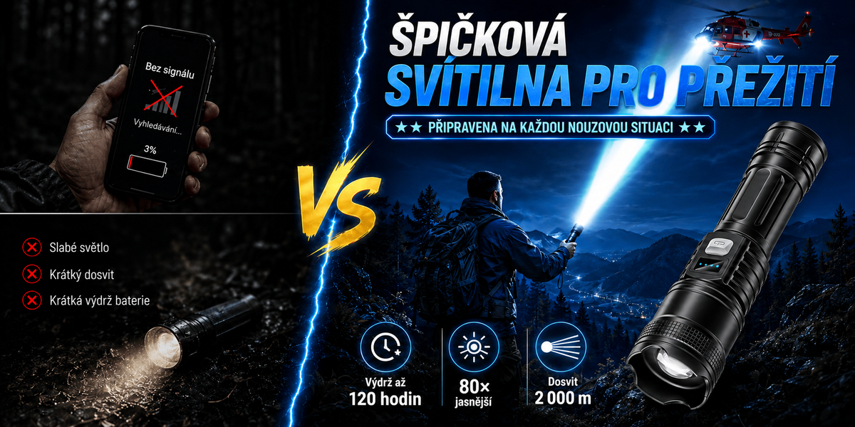Mimořádně jasná svítilna pro přežití – představení produktu