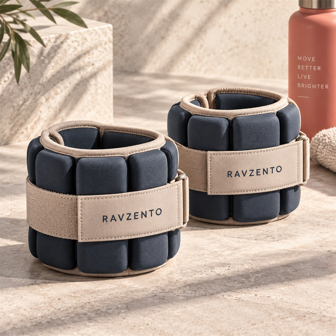Pair of Ravzento segmented wrap-fit weights