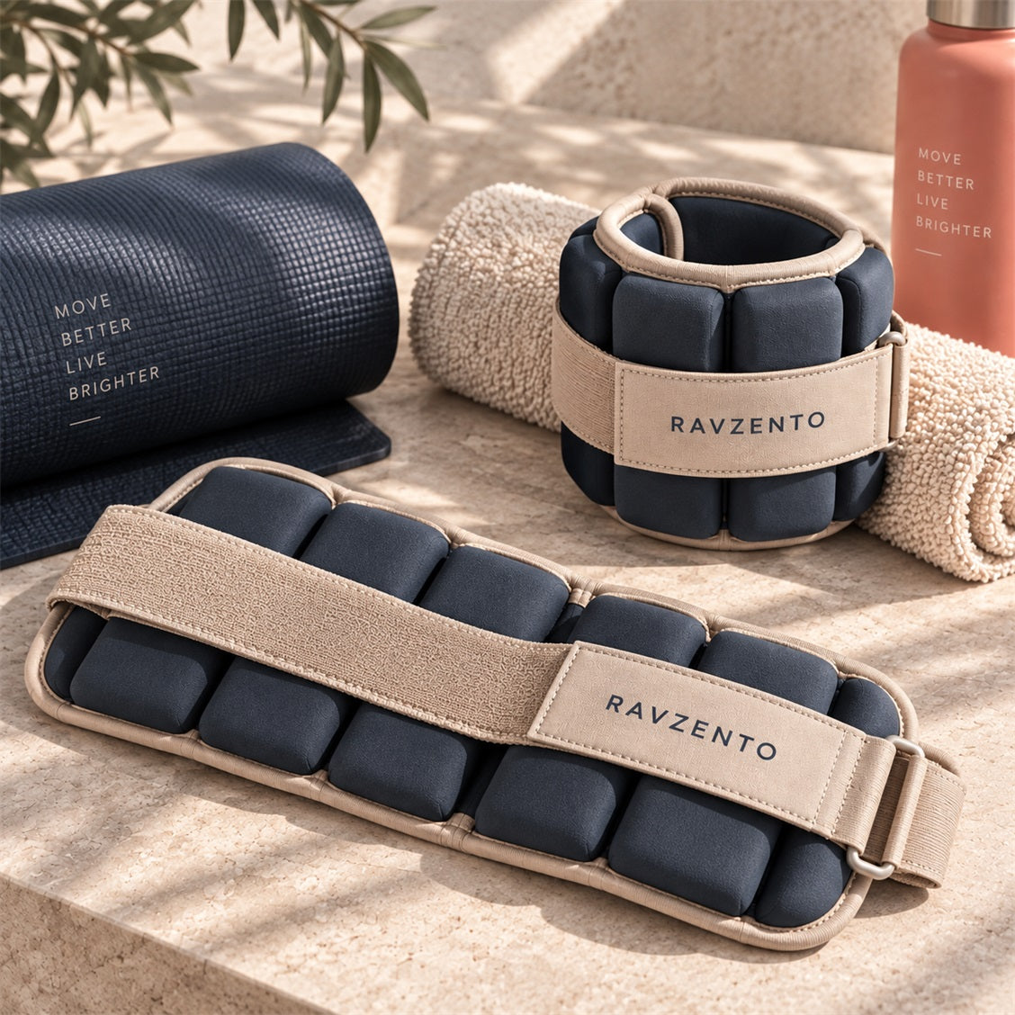 Ravzento wrist and ankle weight pair with adjustable straps